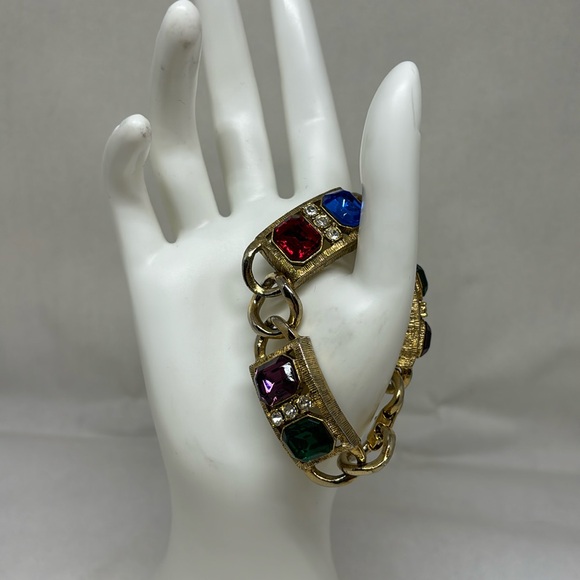 Large octagon rhinestone bracelet - Picture 2 of 13